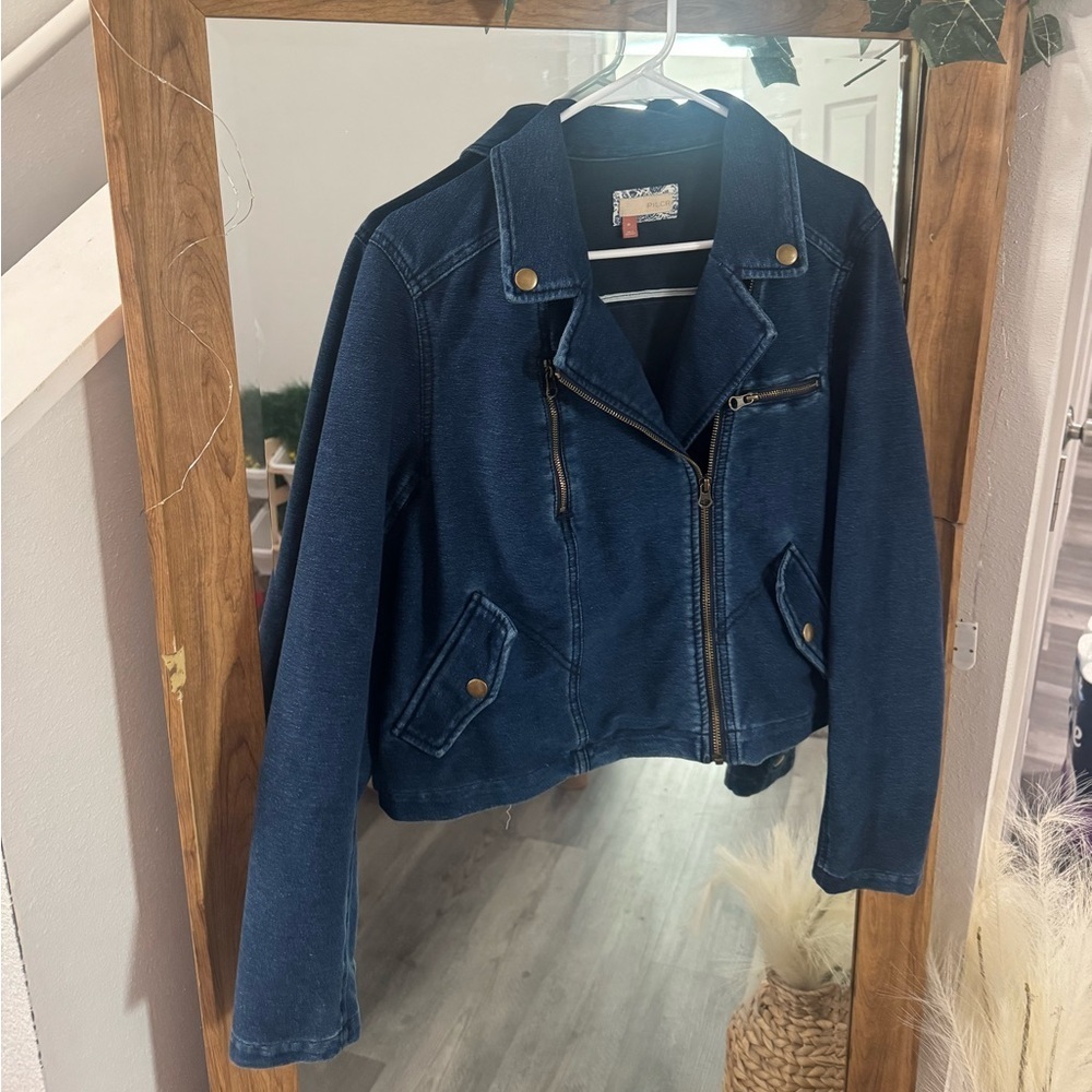 PILCRO ANTHROPOLOGIE Denim Moto Jacket - Picture 5 of 7